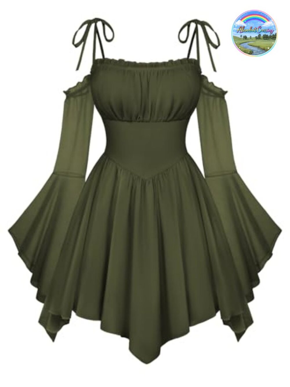 A-Line Off Shoulder Handkerchief Renaissance Fairy Dress Maxi